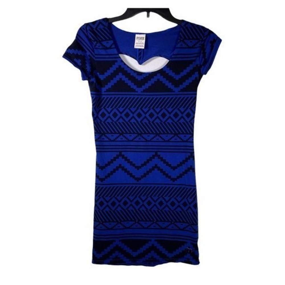 Pink Victoria Secret Blue Black Short Sleeve Dress Small for Girls